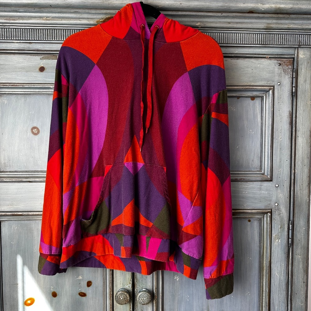 Farm Rio for Anthropologie Banana Gradient Vibrant Color Hoodie Size M - Picture 2 of 10